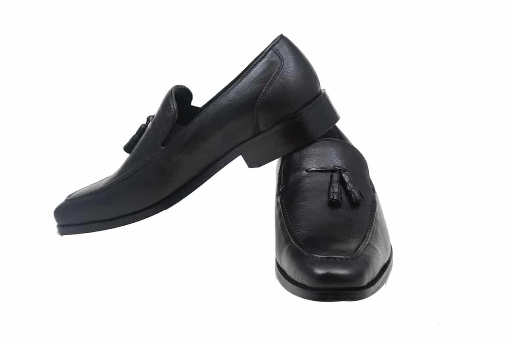 Blue Harpers Black Slip On Genuine Leather Formal Shoes