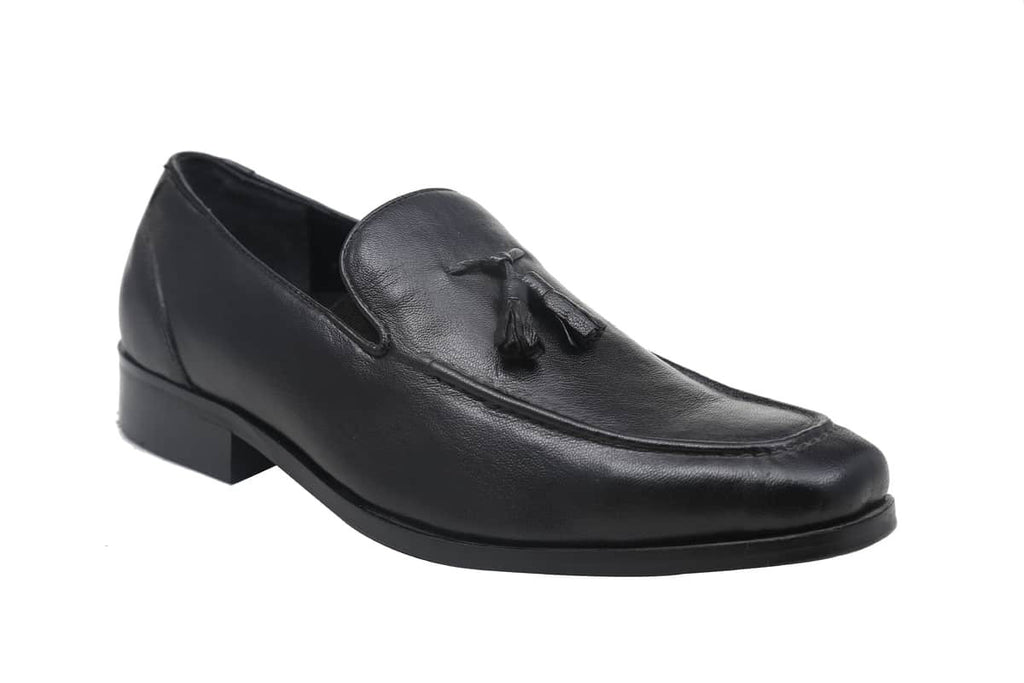 Blue Harpers Black Slip On Genuine Leather Formal Shoes