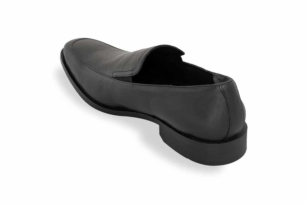 Blue Harpers Black Slip On Genuine Leather Formal Shoes