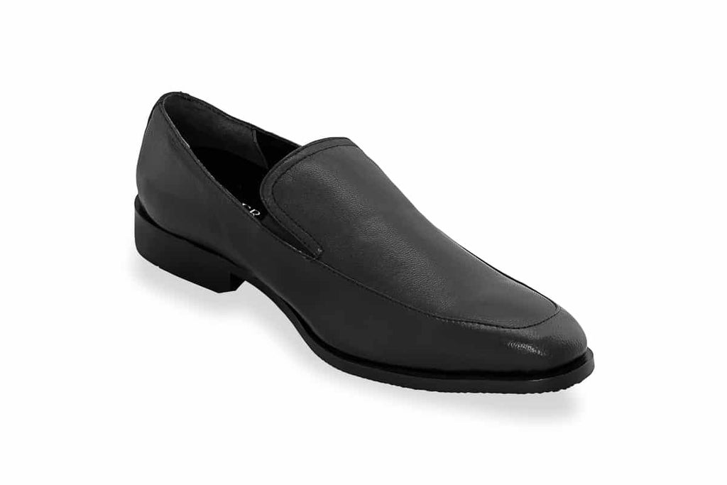 Blue Harpers Black Slip On Genuine Leather Formal Shoes