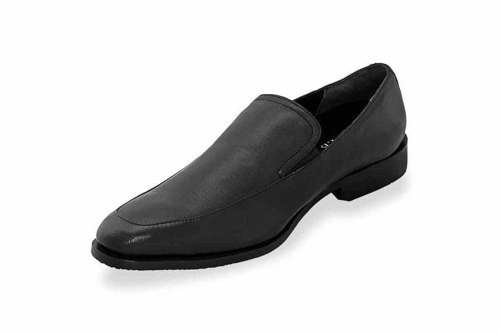 Blue Harpers Black Slip On Genuine Leather Formal Shoes