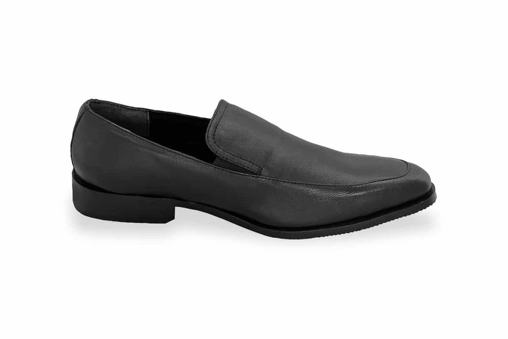 Blue Harpers Black Slip On Genuine Leather Formal Shoes