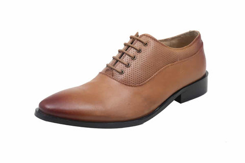 Blue Harpers Tan Office Genuine Leather Formal Shoes