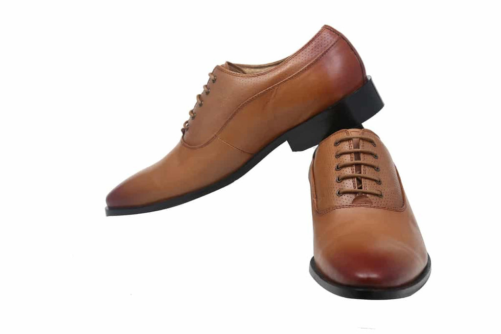 Blue Harpers Tan Office Genuine Leather Formal Shoes