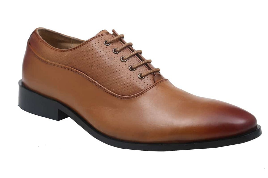 Blue Harpers Tan Office Genuine Leather Formal Shoes