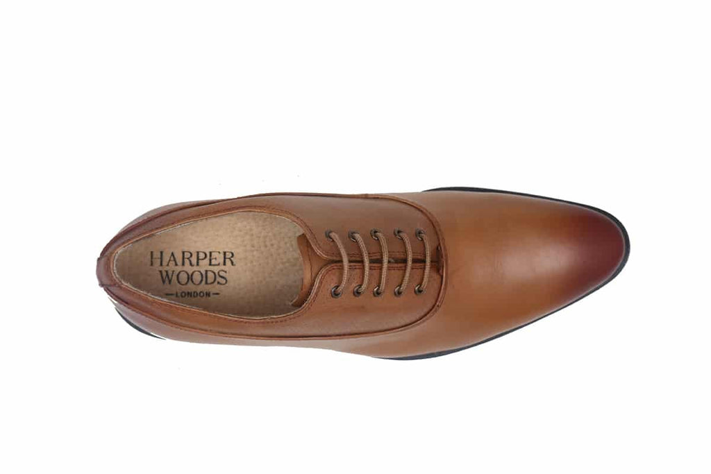 Blue Harpers Tan Office Genuine Leather Formal Shoes