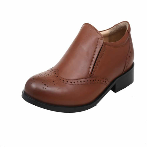 Blue Harpers Tan Slip On Genuine Leather Formal Shoes