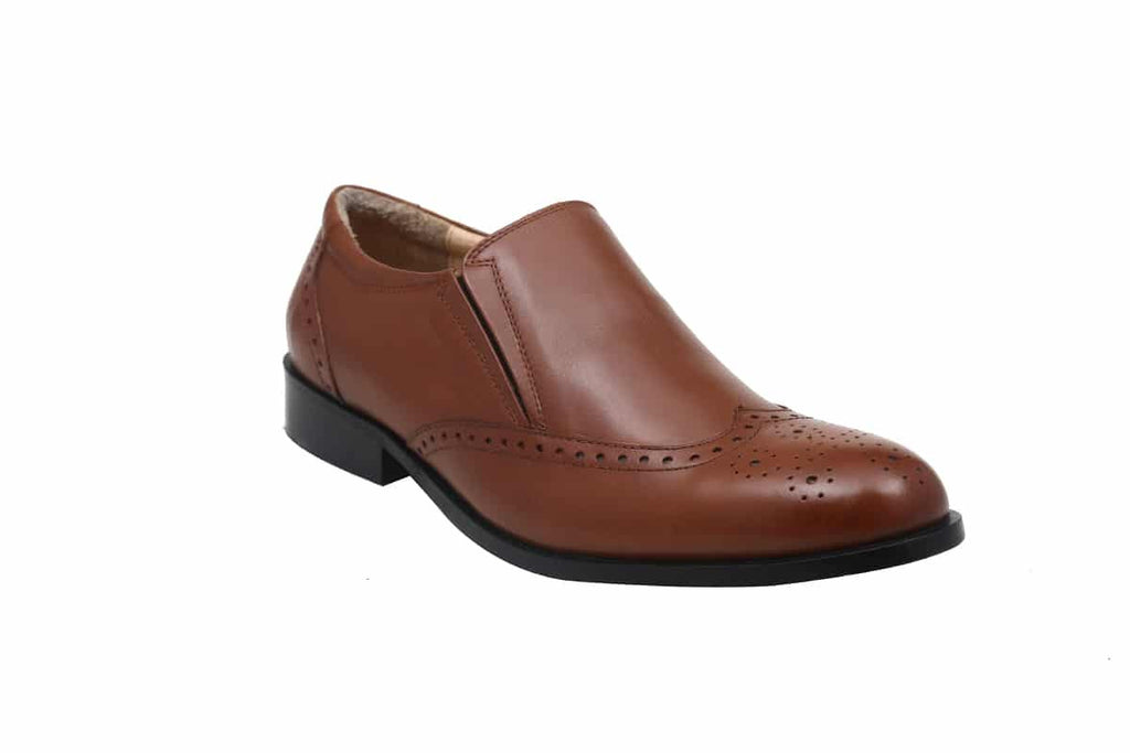 Blue Harpers Tan Slip On Genuine Leather Formal Shoes