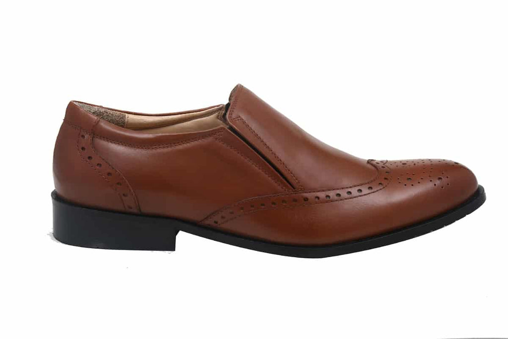 Blue Harpers Tan Slip On Genuine Leather Formal Shoes