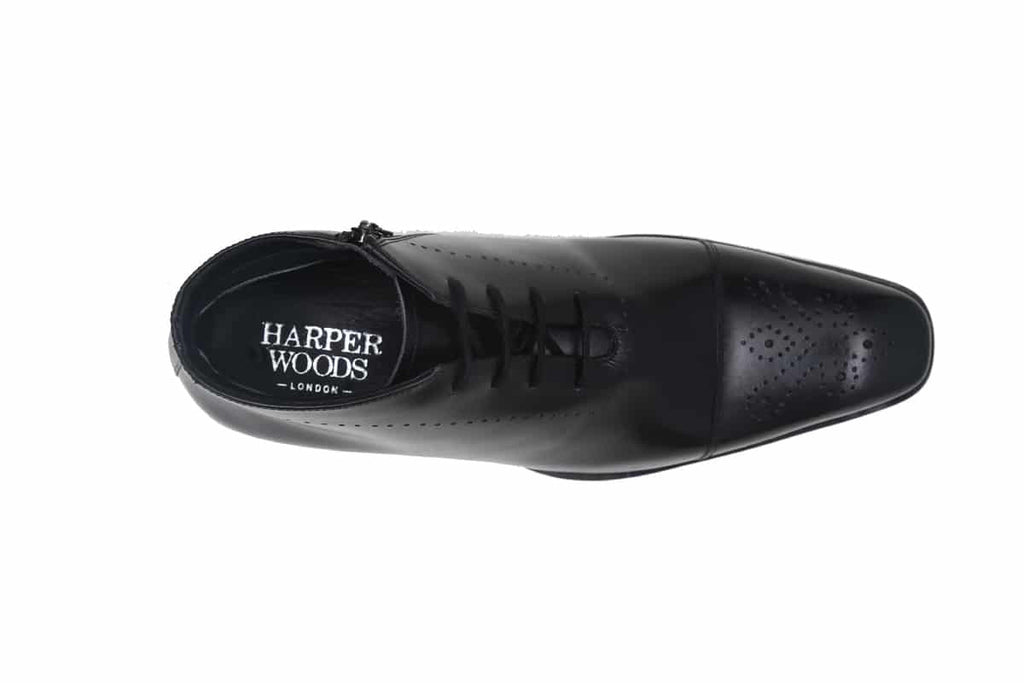 Blue Harpers Black Office Genuine Leather Formal Shoes