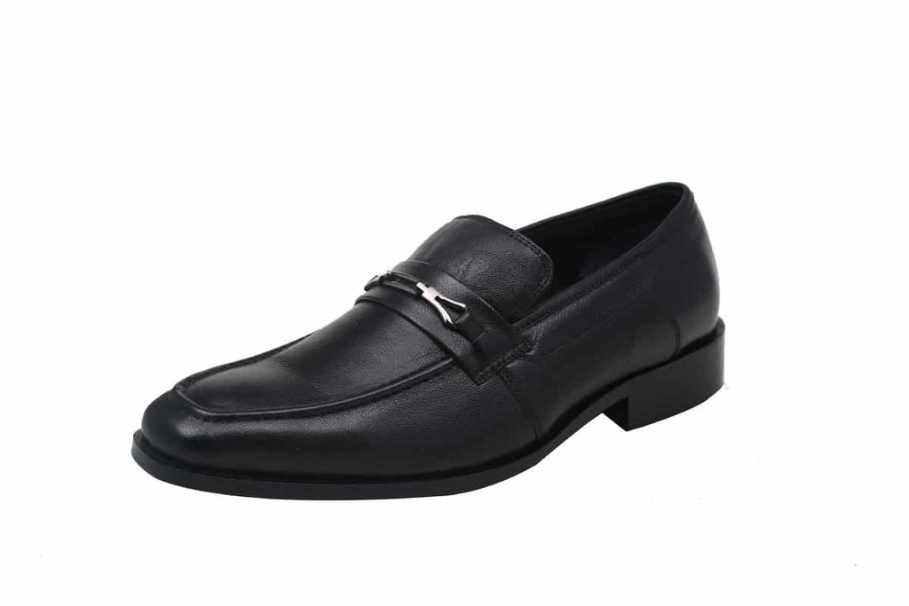 Blue Harpers Black Slip On Genuine Leather Formal Shoes