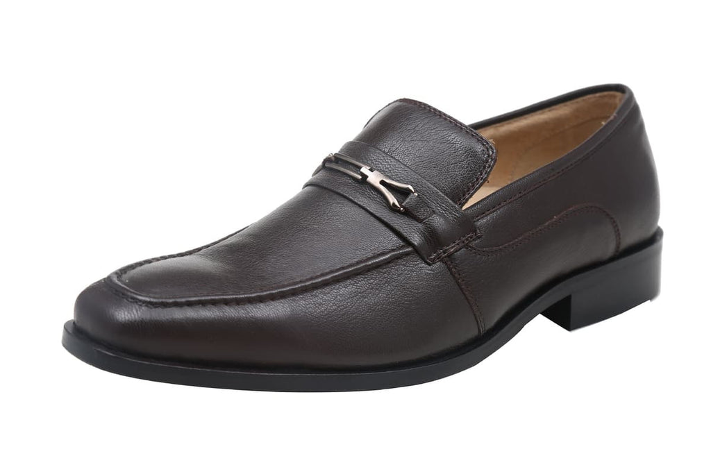 Blue Harpers Brown Slip On Genuine Leather Formal Shoes