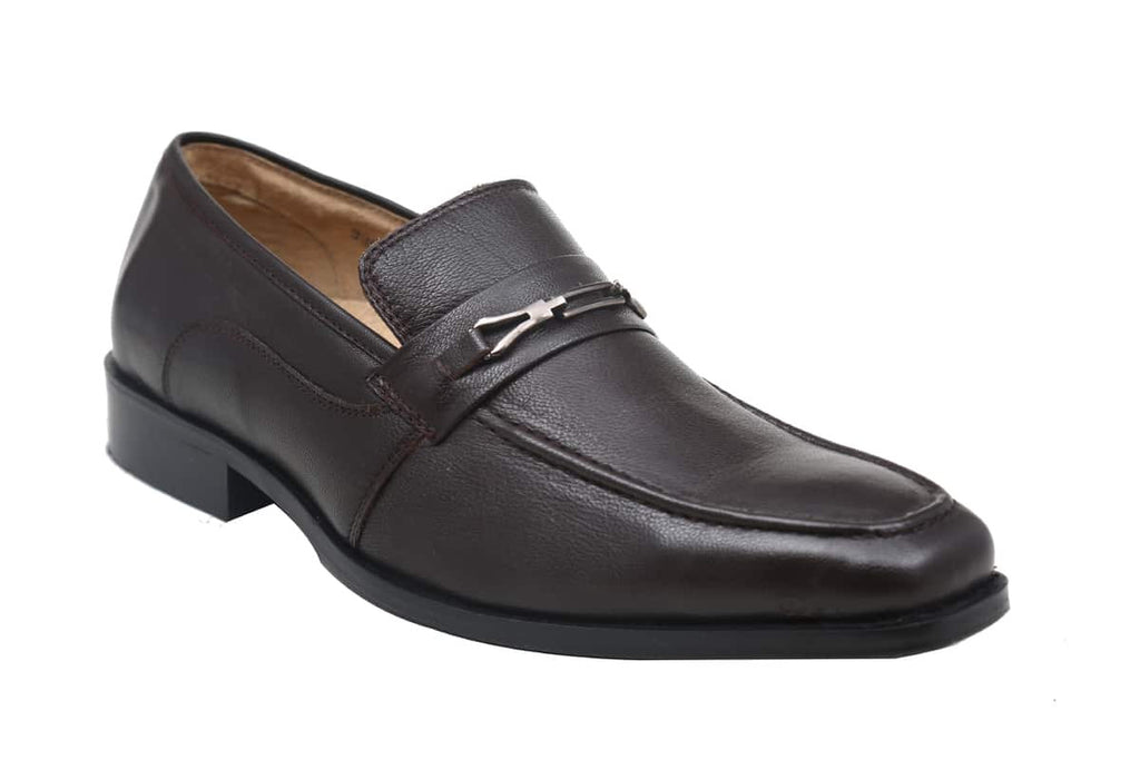 Blue Harpers Brown Slip On Genuine Leather Formal Shoes