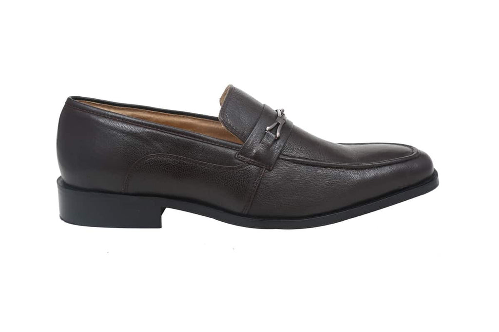 Blue Harpers Brown Slip On Genuine Leather Formal Shoes