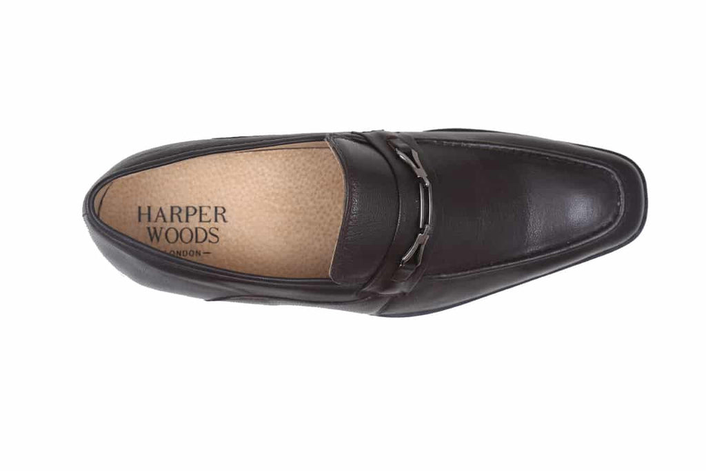 Blue Harpers Brown Slip On Genuine Leather Formal Shoes