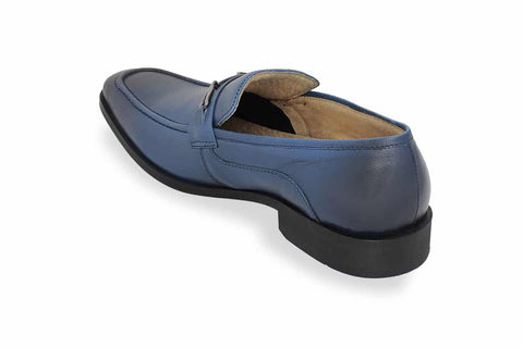 Blue Harpers Navy Slip On Genuine Leather Formal Shoes