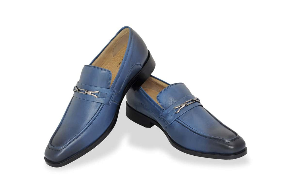 Blue Harpers Navy Slip On Genuine Leather Formal Shoes