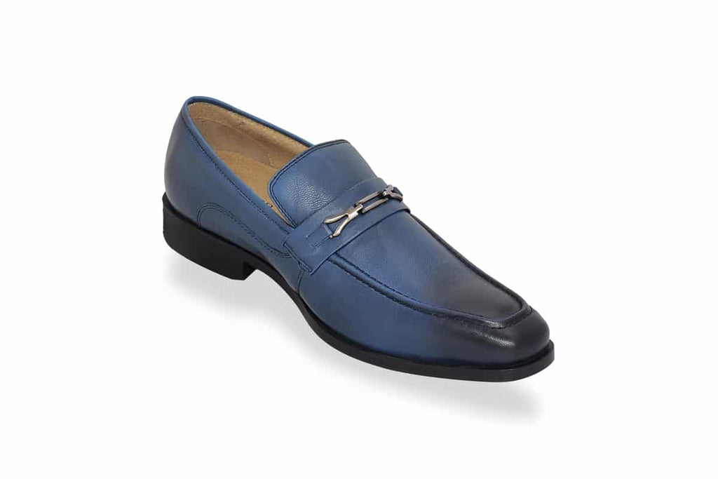 Blue Harpers Navy Slip On Genuine Leather Formal Shoes