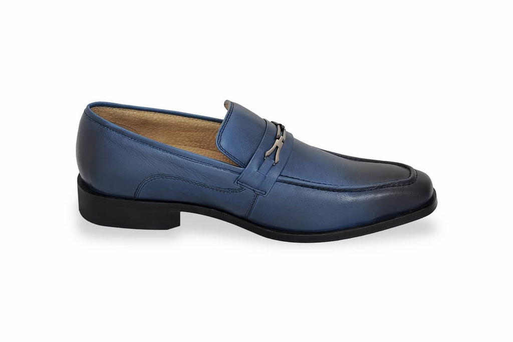 Blue Harpers Navy Slip On Genuine Leather Formal Shoes