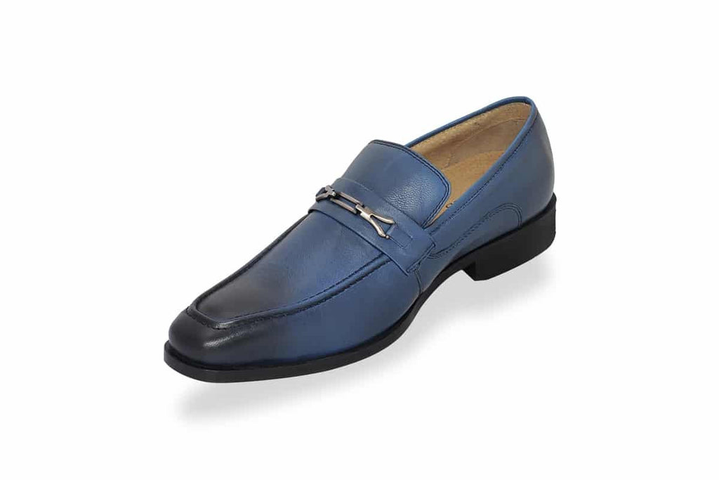 Blue Harpers Navy Slip On Genuine Leather Formal Shoes